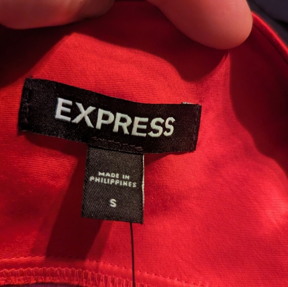Express Silky Colorblock Strappy Dress, Black, Red and Purple- Size Small - Picture 11 of 13